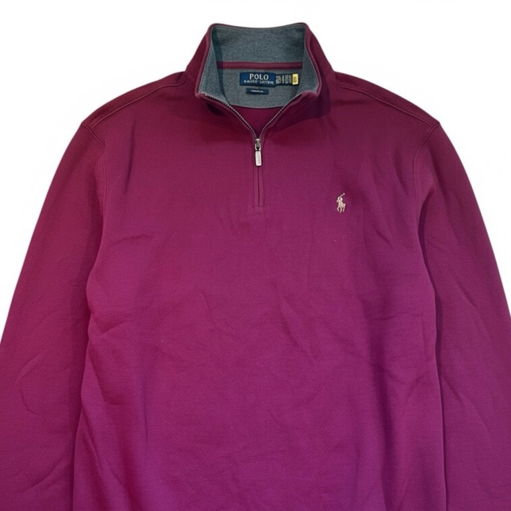 Polo Ralph Lauren Men’s Half Zip Pullover Sweatshirt Burgundy Maroon Size XXL